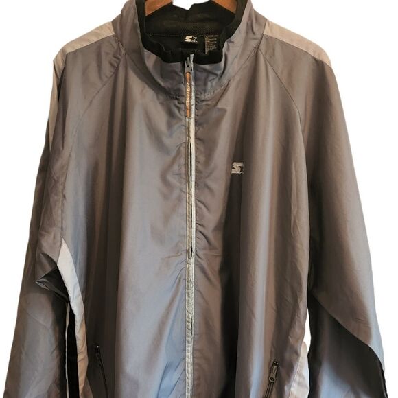 STARTERMen's Vintage Gray Track Windbreaker 2 Piece Suit
